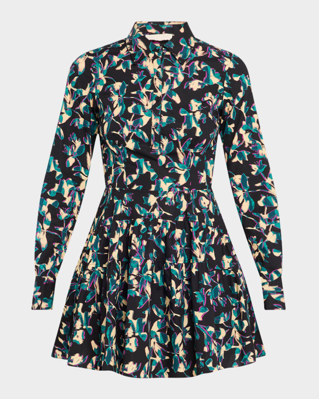 Nanette Long-Sleeve Mini Shirtdress